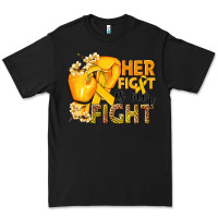 Black Her fight is our fight Childhood Cancer yellow Premium Tee - NancyCooperArtShop