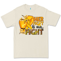 Her Fight Is Our Fight Childhood Cancer Yellow Premium Tee | Teevron