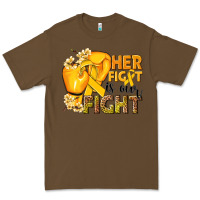 Cacao Her fight is our fight Childhood Cancer yellow Premium Tee - NancyCooperArtShop