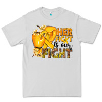 Dove Grey Her fight is our fight Childhood Cancer yellow Premium Tee - NancyCooperArtShop