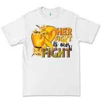 White Her fight is our fight Childhood Cancer yellow Premium Tee - NancyCooperArtShop