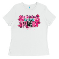 White In October we wear pink Cancer Awareness Ladies Tee - HowdyJamesFarm