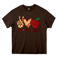 Chocolate Brown Peace Love Teach Heavy Core Tee - Bettercallsaul