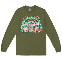 Army Green Easter gnomes rainbow Long Sleeve Tee - OliviaCreatesArt