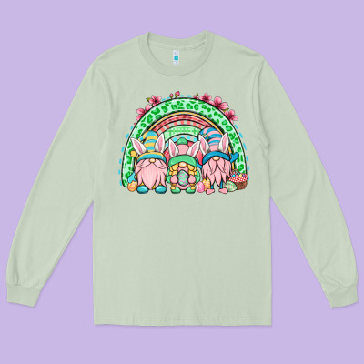 Easter Gnomes Rainbow Long Sleeve Tee Designed By Oliviacreatesart