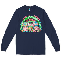 Navy Easter gnomes rainbow Long Sleeve Tee - OliviaCreatesArt