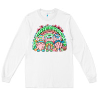 White Easter gnomes rainbow Long Sleeve Tee - OliviaCreatesArt