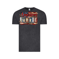 Vintage Black American junkie 4th of july Vintage Tee - CowGirlArtShop
