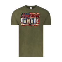 Vintage Olive American junkie 4th of july Vintage Tee - CowGirlArtShop