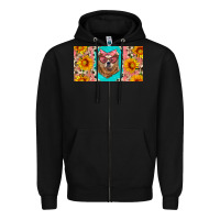 Black mama bear with sunflowers and glasses license plate Zipper Hoodie - Artiststas