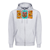 Heather Grey mama bear with sunflowers and glasses license plate Zipper Hoodie - Artiststas
