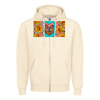 Sandshell mama bear with sunflowers and glasses license plate Zipper Hoodie - Artiststas