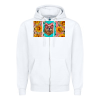 White mama bear with sunflowers and glasses license plate Zipper Hoodie - Artiststas