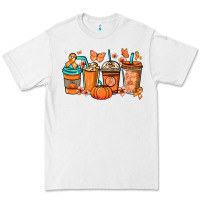 White Kidney Cancer coffee cups orange ribbon Premium Tee - NancyCooperArtShop
