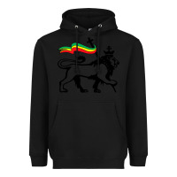 Black Rasta Lion of Judah Rastafarian Reggae Lion and Christian Heavyweight Hoodie - longCreatives