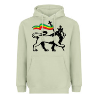 Matcha Rasta Lion of Judah Rastafarian Reggae Lion and Christian Heavyweight Hoodie - longCreatives