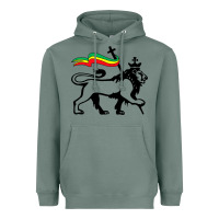 Sage Rasta Lion of Judah Rastafarian Reggae Lion and Christian Heavyweight Hoodie - longCreatives