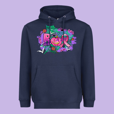 Halloween Boo With Cancer Ribbon Heavyweight Hoodie Designed By Adodesignshop