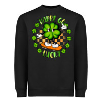 Black happy go lucky Heavyweight Sweatshirt - Artiststas