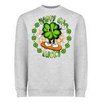 Heather Grey happy go lucky Heavyweight Sweatshirt - Artiststas