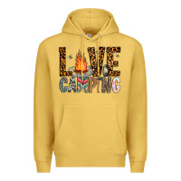 Antique Gold Love Camping Premium Hoodie - CowhideDigitalArt