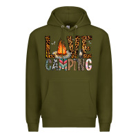 Army Green Love Camping Premium Hoodie - CowhideDigitalArt