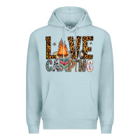 Blue Mist Love Camping Premium Hoodie - CowhideDigitalArt