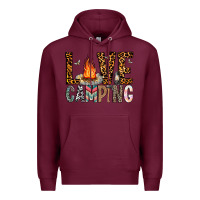 Burgundy Love Camping Premium Hoodie - CowhideDigitalArt