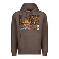 Coffee Love Camping Premium Hoodie - CowhideDigitalArt