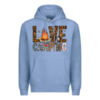 Colony Blue Love Camping Premium Hoodie - CowhideDigitalArt
