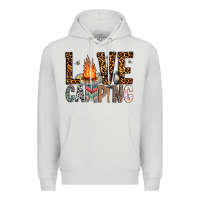Dove Grey Love Camping Premium Hoodie - CowhideDigitalArt