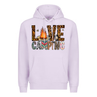 Lilac Love Camping Premium Hoodie - CowhideDigitalArt