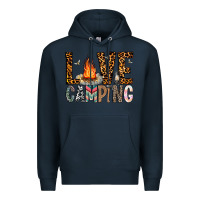 Navy Love Camping Premium Hoodie - CowhideDigitalArt