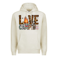 Oatmeal Heather Love Camping Premium Hoodie - CowhideDigitalArt