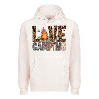 Pale Pink Love Camping Premium Hoodie - CowhideDigitalArt