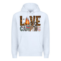 White Love Camping Premium Hoodie - CowhideDigitalArt