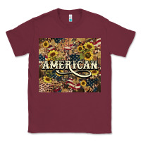 Burgundy American tumbler 4th of july Classic Tee - HowdyJamesFarm