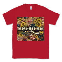 Red American tumbler 4th of july Classic Tee - HowdyJamesFarm