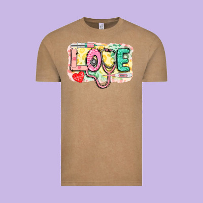Love Nursing Leopard Vintage Tee Designed By Cowgirlartshop