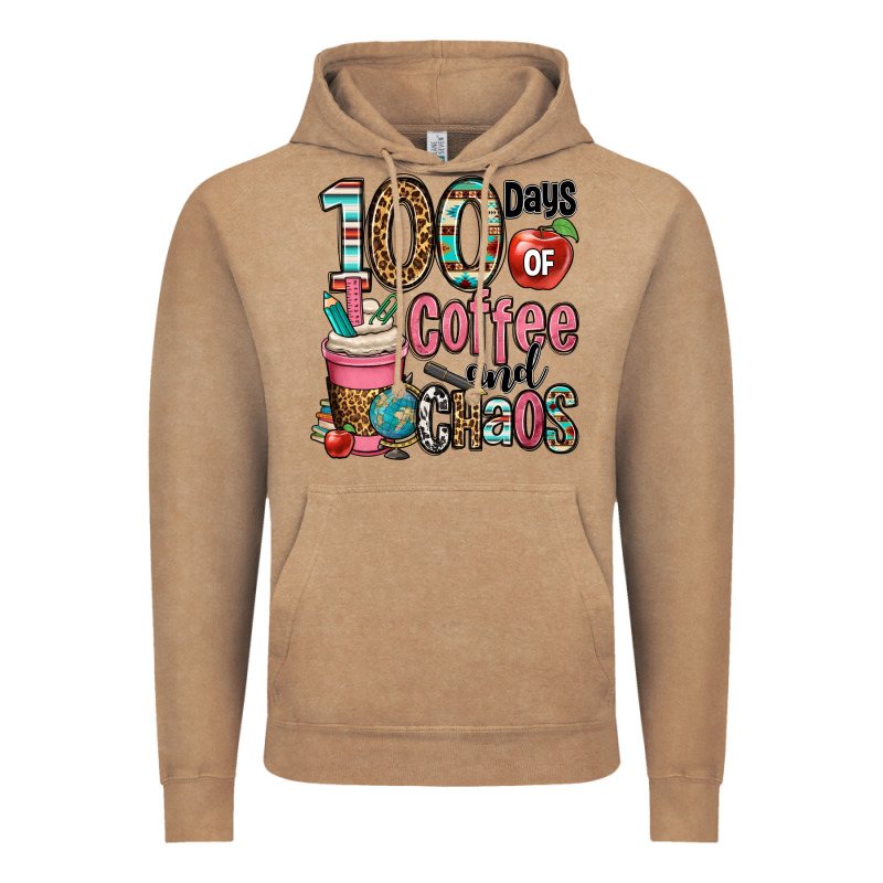 Hundred Days Of Coffee And Chaos Vintage Hoodie by OliviaCreatesArt | Teevron