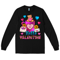 Black hello valentine valentines day coffee mug Long Sleeve Tee - FaDigitalArtStudio
