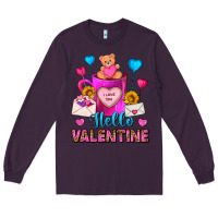 Plum hello valentine valentines day coffee mug Long Sleeve Tee - FaDigitalArtStudio