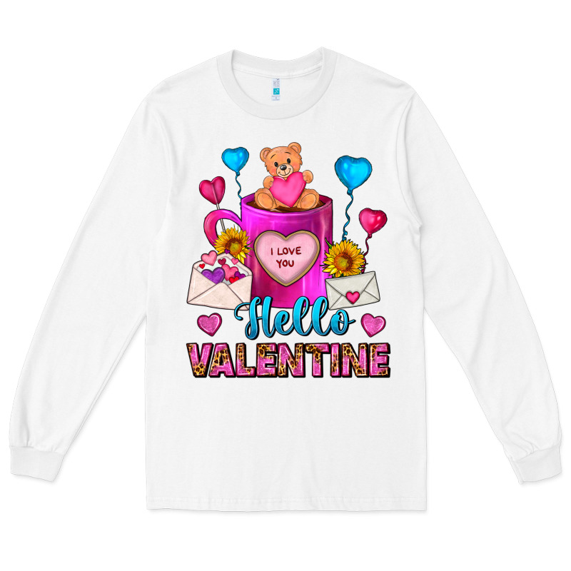 Hello Valentine Valentines Day Coffee Mug Long Sleeve Tee by FaDigitalArtStudio | Teevron