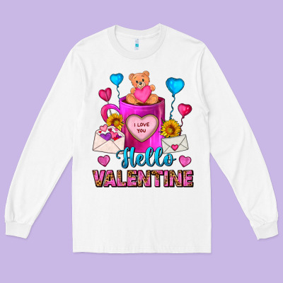 Hello Valentine Valentines Day Coffee Mug Long Sleeve Tee Designed By Fadigitalartstudio