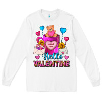 White hello valentine valentines day coffee mug Long Sleeve Tee - FaDigitalArtStudio
