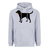 Heather Grey Labrador Retriever Fetch, Black Lab Play Ball Heavyweight Hoodie - longCreatives
