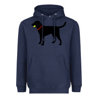 Navy Labrador Retriever Fetch, Black Lab Play Ball Heavyweight Hoodie - longCreatives