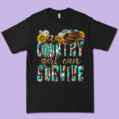 Western A Country Girl Can Survive Premium Tee Designed By Texasbilliewilder
