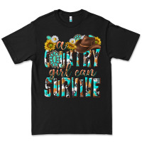 Black Western a Country Girl Can Survive Premium Tee - texasbilliewilder