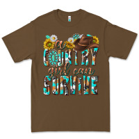Cacao Western a Country Girl Can Survive Premium Tee - texasbilliewilder